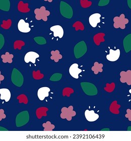 Organic Cut Out Shapes in a Trendy Minimal Style. Flowers and leaves seamless pattern