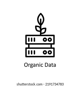 Organic Data vector Outline Icon Design illustration on White background. EPS 10 File
