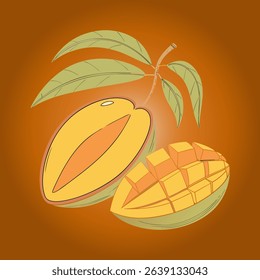 organic and delicious mango fruit vector 