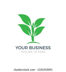 organic design, leaf logo concept