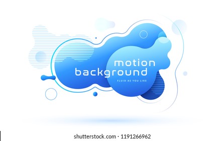 Organic design of liquid color abstract geometric shapes. Blue fluid gradient elements for minimal banner, logo, social post. Futuristic trendy dynamic elements. Abstract background. Eps10 vector.