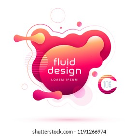 Organic design of liquid color abstract geometric shapes. Fluid gradient elements for minimal banner, logo, social post. Futuristic trendy dynamic elements. Abstract background. Eps10 vector.