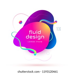 Organic design of liquid color abstract geometric shapes. Fluid gradient elements for minimal banner, logo, social post. Futuristic trendy dynamic elements. Abstract background. Eps10 vector.