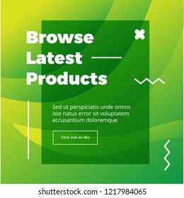 Organic design of liquid color abstract geometric shapes. Green fluid gradient elements for minimal banner, logo, social post. Futuristic trendy dynamic elements. Abstract background. Eps10 vector.