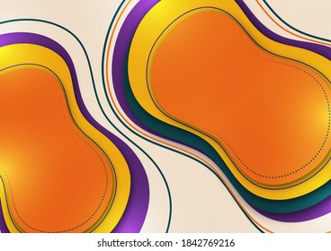 Organic design liquid colored abstract geometric shapes. Elements for a minimal banner, logo, social posting. Vector illustration