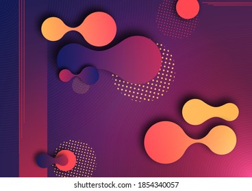 Organic design liquid colored abstract geometric shapes. Elements for a minimal banner, logo, social posting. Vector illustration