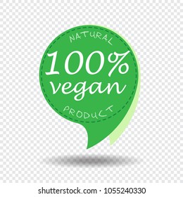 Organic design template. Eco friendly stamp. 100% natural logo design. Vegan green round icon. Vector ecology sphere logo. Green Healthy Natural Bio Food Products badge. Eco organic label.