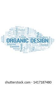 Organic Design word cloud. Wordcloud made with text only.