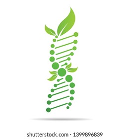 Organic DNA symbol  ecology tree leaves. Green thinking technology innovations, conservation concept
