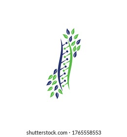 Organic Dna vector logo design. DNA genetic icon. DNA with green leaves vector logo design.