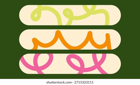 Composição orgânica de linhas de doodle em negrito moderno. Fundo abstrato para branding criativo e design digital