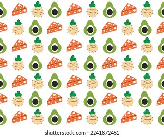 Organic doodle pattern background. Flat organic doodle pattern background. Hand drawn fruit background. Hand drawn abstract fruit pattern.