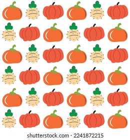 Organic doodle pattern background. Hand drawn fruit background. Hand drawn abstract fruit pattern.