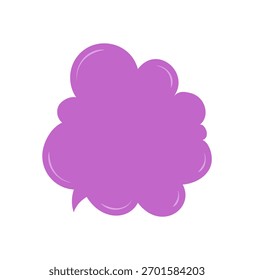 Icono de burbuja de discurso de doodle orgánico en púrpura brillante con forma de nube de globo redondo y estilo dibujado a mano. Concepto de caja de mensajes de chat y elemento de conversación creativo para un diseño de comunicación único.