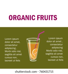 Organic drink and fruits and berries