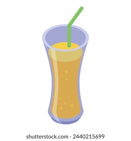 Icono de bebida orgánica vector isométrico. Comida de jugo. Fruta sana