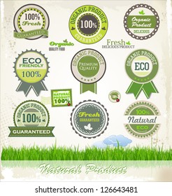 Organic and eco badges and labels