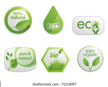Organic eco and bio labels