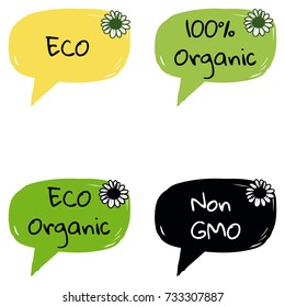 Organic Eco bio nature sticker icon