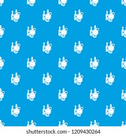 Organic eco food pattern vector seamless blue repeat for any use