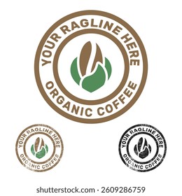 Organic eco-friendly coffee shop logo template, organic, ethically sourced coffee, warmth, community, and sustainability, inviting, modern, and slightly rustic,  young professionals and coffee lovers.