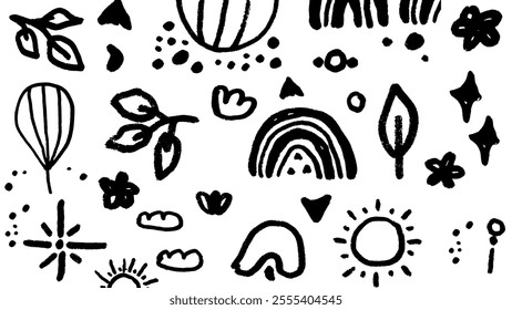 Organic, eco-friendly designs elements vector background set. 