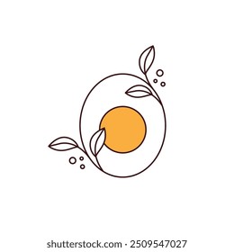 organic egg boiled egg minimalist logo design vector