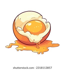 Organic egg yolk fried icon isolated