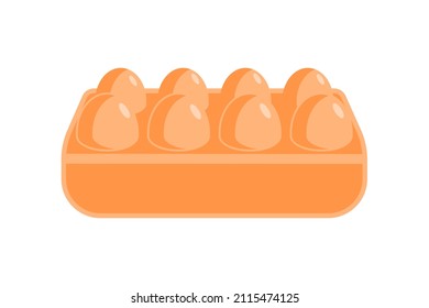 Organic eggs pack box isometric icon vector illustration. Package of uncooked traditional protein farm product for breakfast. Freshness healthy eating ingredients for cooking in merchandise cardboard