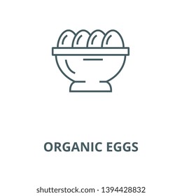 Organic eggs vector line icon, linear concept, outline sign, symbol