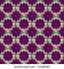 Organic elements. Watercolor effect. Botanical seamless pattern. Vector pattern.