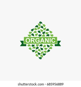 ORGANIC EMBLEM LEAF DESIGN