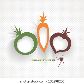 organic and farm fresh food badge and label