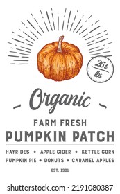 Organic Farm Fresh Pumpkins | Farmhouse | Print | EPS10