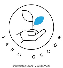 Organic Farm Grown Produce Vector Icon Design