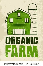 Organic Farm Grunge Background. Vector Illustration.