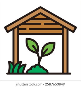 Organic Farm Icon Element For Design