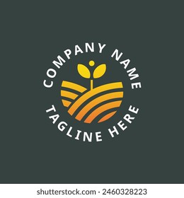 Organic farm logo design template. Vector illustration of organic food logotype.