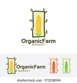 Organic farm logo design. Vegetable, Food and Agriculture logo concept. Vector logo template