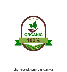 Organic farm products label and logo