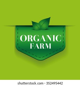 Organic farm ribbon vector
