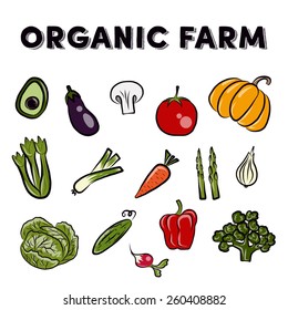 Organic Farm Vector Concept
