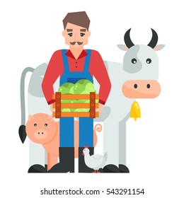 Organic farm vector illustration.