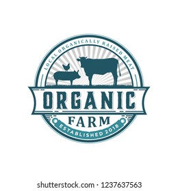 organic farm vintage logo