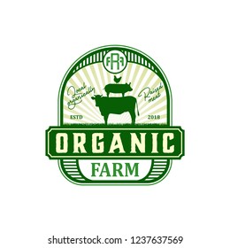 organic farm vintage logo