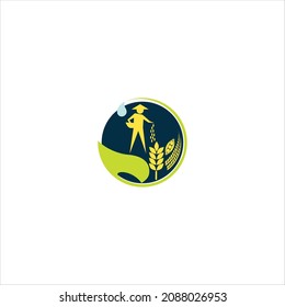 organic farmer logo vector template