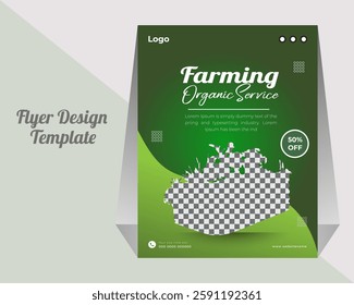 Organic farming and garden flyer design template