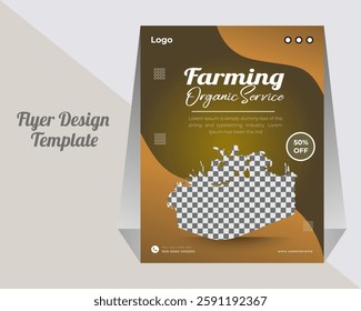 Organic farming and garden flyer design template