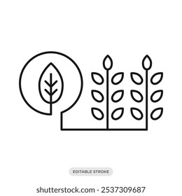 Organic farming icon, environment, nature, ecology symbol on white background - vector illustration
