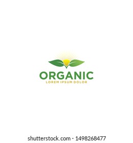 Organic farming logo design - eco nature green leaf